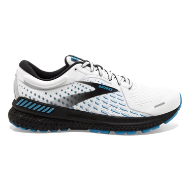 Brooks Adrenaline GTS 21 Stabila Löparskor Herr Vita / Grå / Blå | 046-UDQLEA