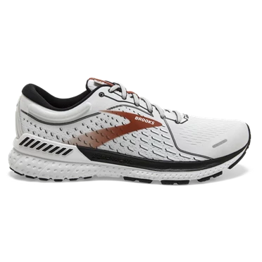 Brooks Adrenaline GTS 21 Stabila Löparskor Herr Vita / Svarta / Orange | 487-LRAOEH