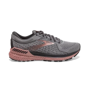 Brooks Adrenaline GTS 21 Stabila Löparskor Dam Grå / Svarta / Rosa Guld | 584-FDMVGC