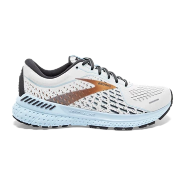 Brooks Adrenaline GTS 21 Stabila Löparskor Dam Vita / LjusBlå | 834-GBDXNV