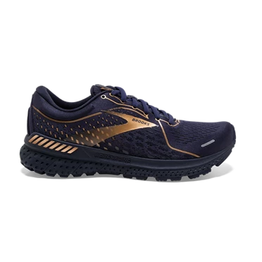 Brooks Adrenaline GTS 21 Stabila Löparskor Dam Marinblå / Svarta / Koppar | 896-DYWPMG